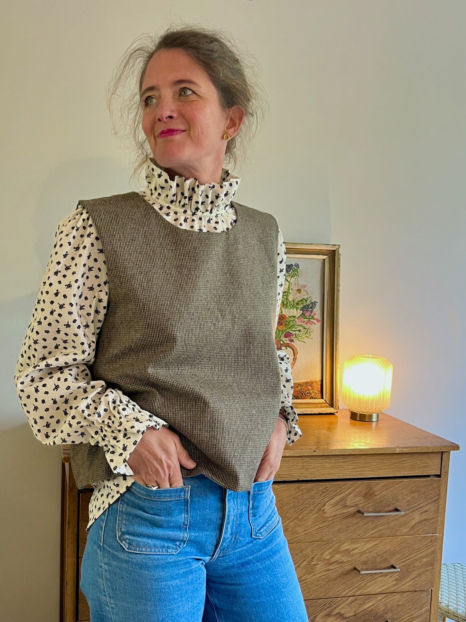 Plastron Pierette pied de poule