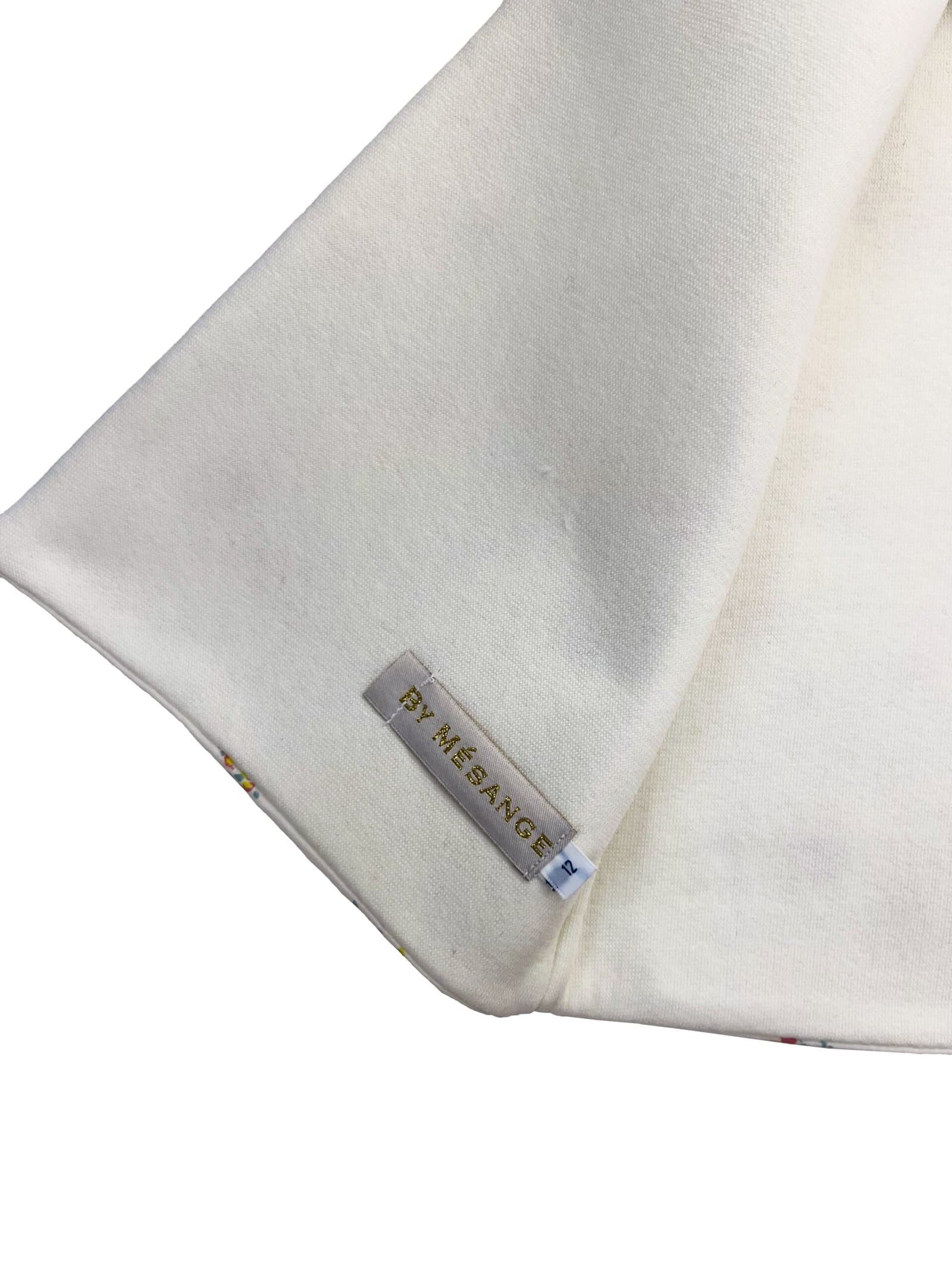 Séraphine à fleurs – gilet de berger bébé réversible coton fleuri/molleton blanc, sans manches – By Mésange fait main France